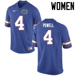 Womens Brandon Powell Blue Florida #4 College Jerseys