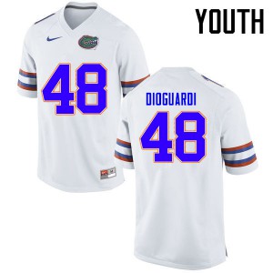 Youth Brett DioGuardi White Florida #48 High School Jerseys
