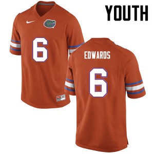 Youth Brian Edwards Orange UF #6 Official Jersey