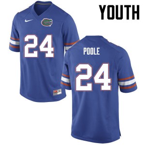 Youth Brian Poole Blue UF #24 Embroidery Jerseys
