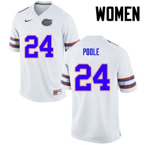 Womens Brian Poole White Florida #24 Stitched Jerseys