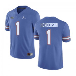 Mens Jordan Brand CJ Henderson Blue UF #1 Stitch Jersey