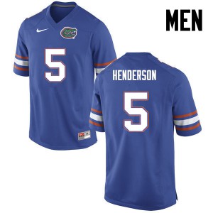 Men CJ Henderson Blue UF #5 University Jerseys