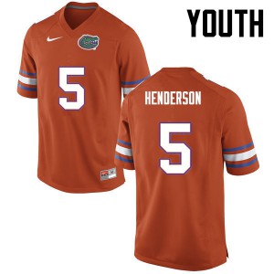 Youth CJ Henderson Orange Florida #5 College Jerseys