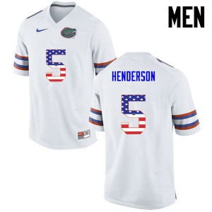 Men CJ Henderson White Florida #5 USA Flag Fashion University Jersey