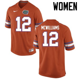 Womens C.J. McWilliams Orange Florida #12 College Jersey