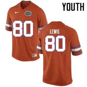 Youth Cyontai Lewis Orange Florida #80 Stitch Jerseys