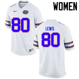 Women's Cyontai Lewis White UF #80 Stitch Jersey