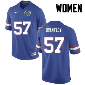 Women's Caleb Brantley Blue Florida #57 Stitch Jerseys