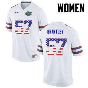 Women Caleb Brantley White Florida #57 USA Flag Fashion High School Jerseys