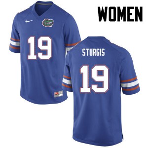 Womens Caleb Sturgis Blue Florida Gators #19 Stitch Jersey