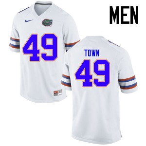 Men's Cameron Town White UF #49 Stitch Jerseys