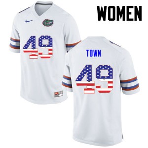Women Cameron Town White University of Florida #49 USA Flag Fashion Stitch Jerseys