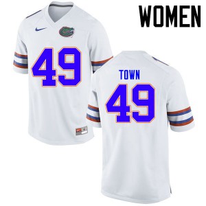 Womens Cameron Town White Florida #49 Football Jersey