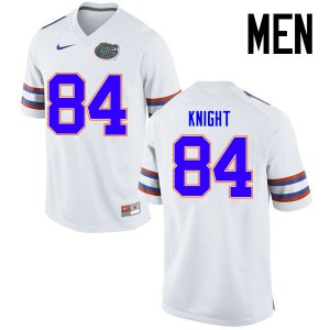 Men's Camrin Knight White Florida #84 Football Jerseys