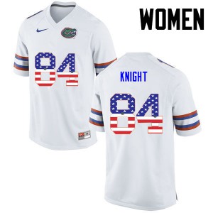 Women Camrin Knight White University of Florida #84 USA Flag Fashion Official Jerseys