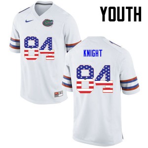 Youth Camrin Knight White UF #84 USA Flag Fashion Alumni Jerseys