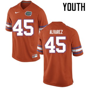Youth Carlos Alvarez Orange Florida #45 NCAA Jersey