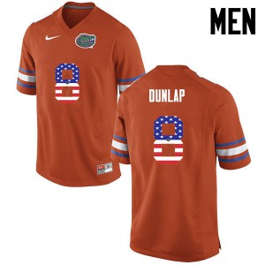 Mens Carlos Dunlap Orange Florida Gators #8 USA Flag Fashion Stitch Jersey