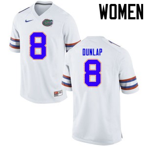 Women Carlos Dunlap White Florida #8 College Jerseys