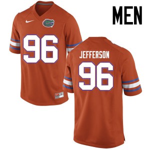 Men's Cece Jefferson Orange Florida Gators #96 Stitched Jersey