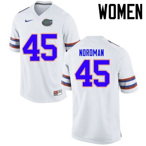 Women's Charles Nordman White Florida Gators #45 Alumni Jersey