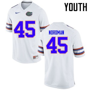 Youth Charles Nordman White Florida #45 University Jerseys