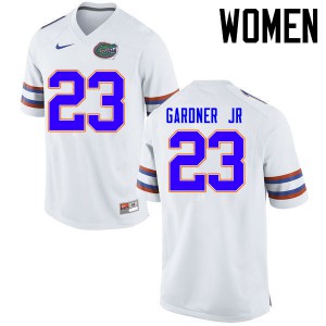 Womens Chauncey Gardner Jr. White Florida Gators #23 Embroidery Jersey