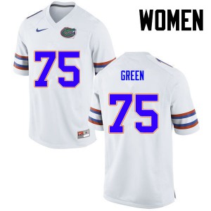 Womens Chaz Green White Florida #75 Embroidery Jersey
