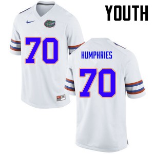 Youth D.J. Humphries White Florida #70 Embroidery Jersey