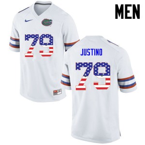 Men Daniel Justino White Florida #79 USA Flag Fashion Stitched Jerseys
