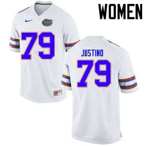Womens Daniel Justino White Florida Gators #79 Football Jersey