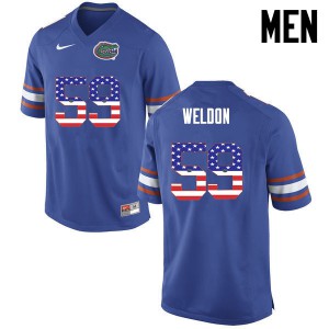 Men Danny Weldon Blue Florida #59 USA Flag Fashion Player Jerseys