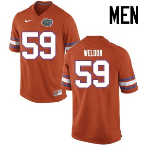 Men's Danny Weldon Orange Florida Gators #59 Embroidery Jersey