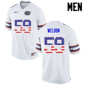 Men's Danny Weldon White Florida #59 USA Flag Fashion Official Jerseys