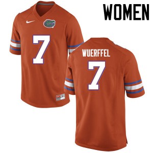 Women's Danny Wuerffel Orange Florida Gators #7 Stitch Jersey