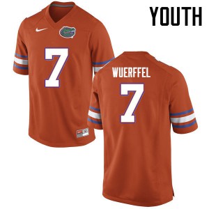 Youth Danny Wuerffel Orange Florida #7 College Jersey