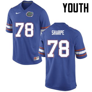 Youth David Sharpe Blue Florida #78 High School Jerseys