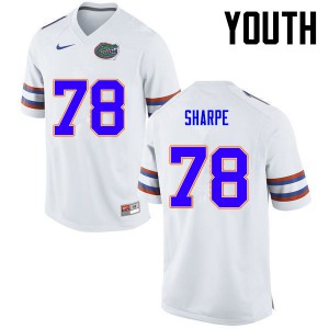 Youth David Sharpe White Florida #78 Stitched Jersey