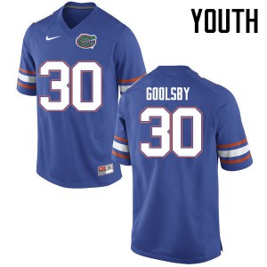 Youth DeAndre Goolsby Blue Florida Gators #30 High School Jersey