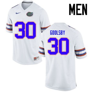 Men's DeAndre Goolsby White University of Florida #30 Embroidery Jersey