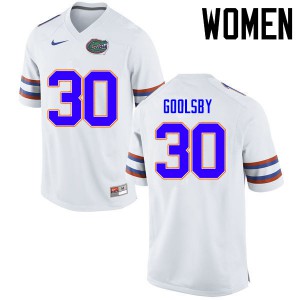 Women's DeAndre Goolsby White University of Florida #30 NCAA Jersey