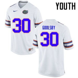Youth DeAndre Goolsby White UF #30 Football Jerseys