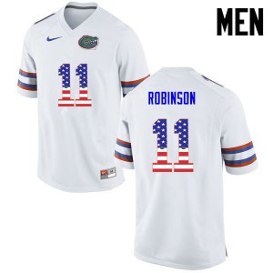 Men Demarcus Robinson White Florida #11 USA Flag Fashion University Jerseys