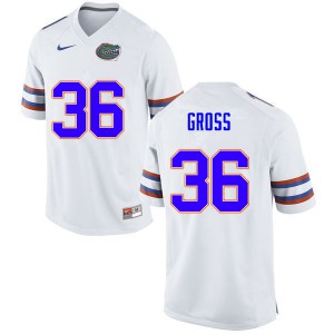 Men's Dennis Gross White UF #36 Embroidery Jersey