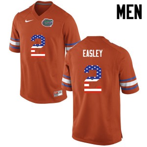 Men Dominique Easley Orange UF #2 USA Flag Fashion NCAA Jerseys
