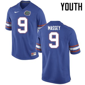Youth Dre Massey Blue Florida #9 Stitch Jerseys