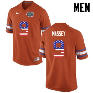 Men's Dre Massey Orange University of Florida #9 USA Flag Fashion Alumni Jerseys
