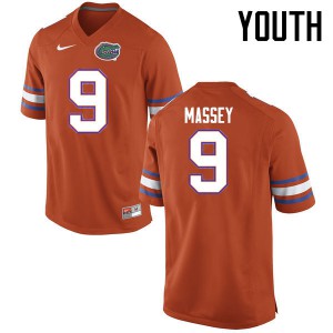 Youth Dre Massey Orange Florida #9 Embroidery Jerseys