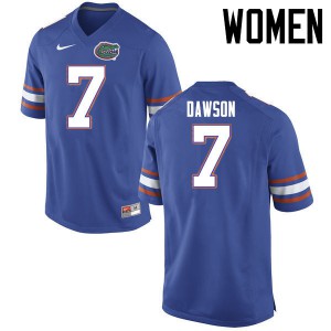 Women's Duke Dawson Blue Florida #7 Stitch Jersey